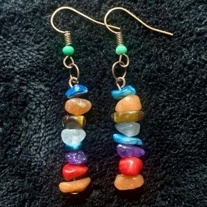 Rainbow Crystal Dangle Earrings